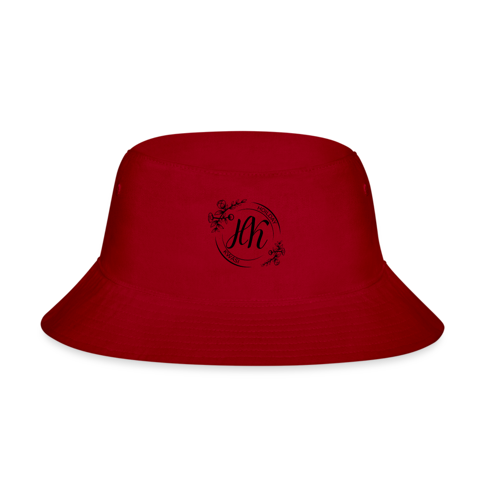 Bucket Hat Logo Blk - red