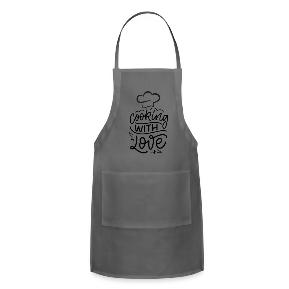 With Love Apron - charcoal