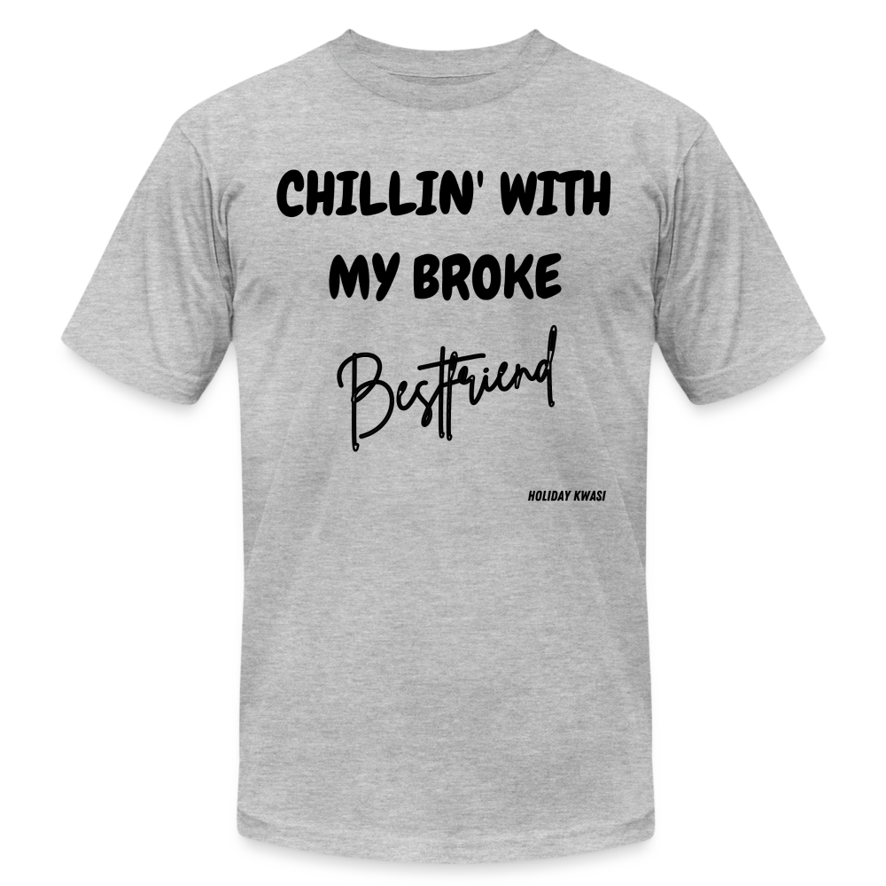 Broke Bestie Tee - heather gray