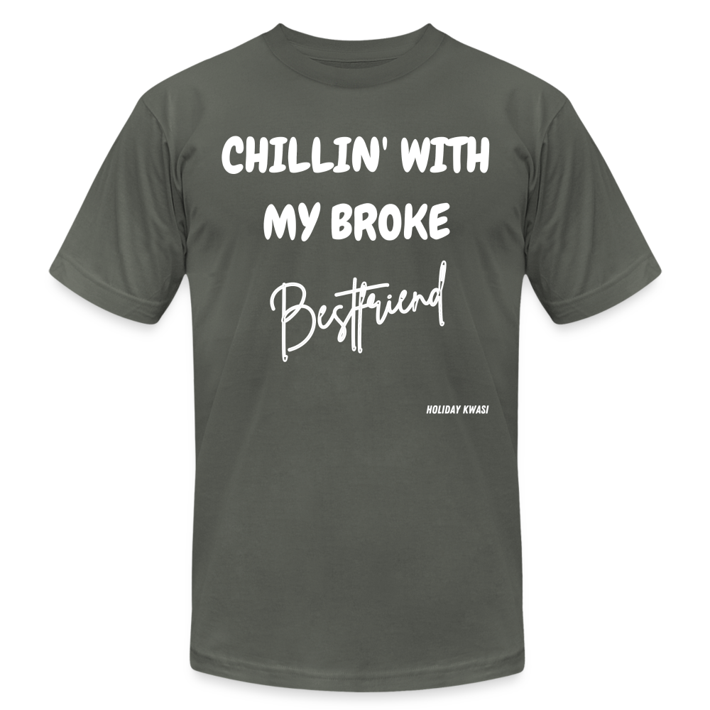 Broke Bestie wht Tee - asphalt