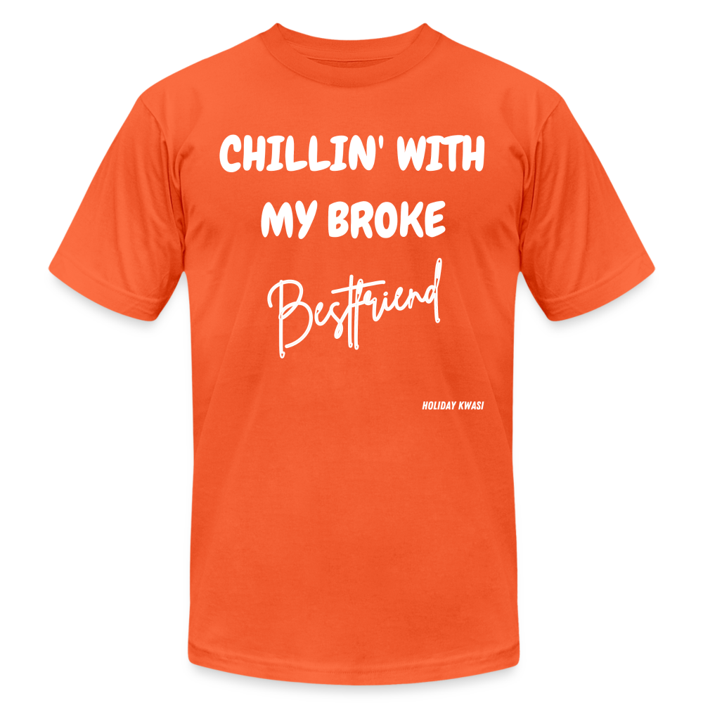 Broke Bestie wht Tee - orange