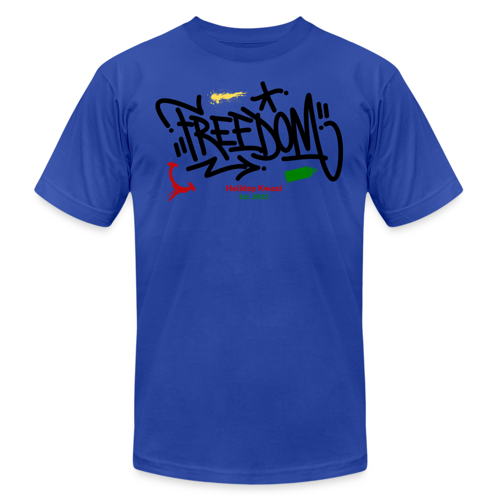 Freedom Tee blk - royal blue