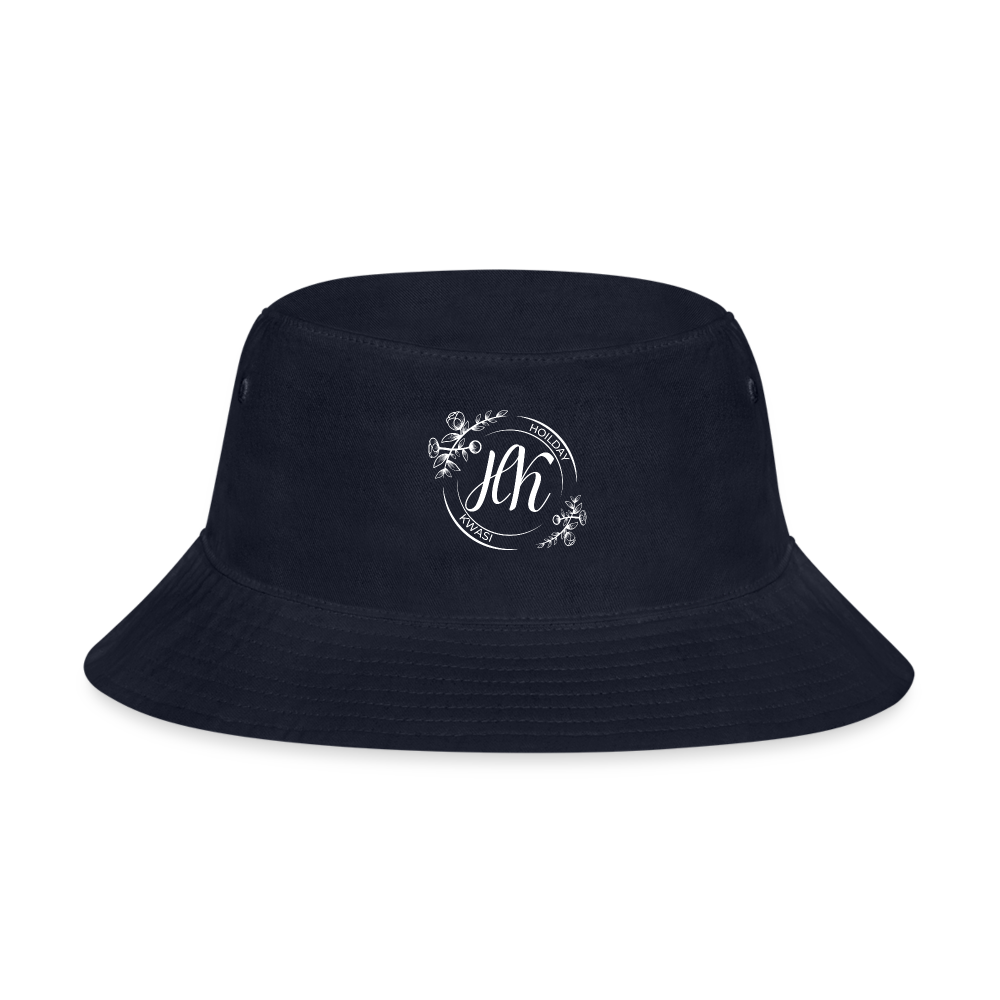 Bucket Hat Logo Wht - navy