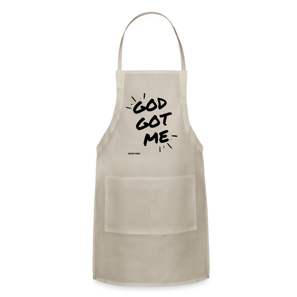 God Got Me Apron Onyx - natural