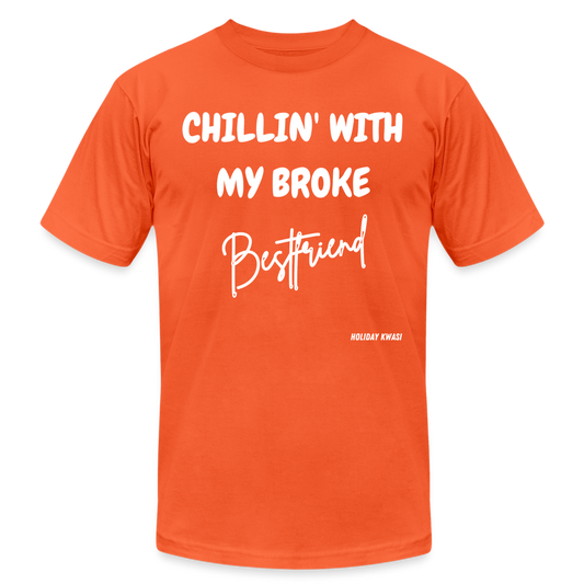 Broke Bestie wht Tee - orange