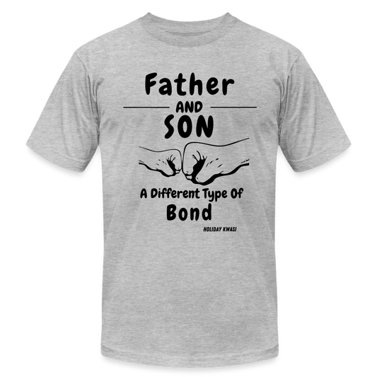 Father Son T-Shirt Blk - heather gray