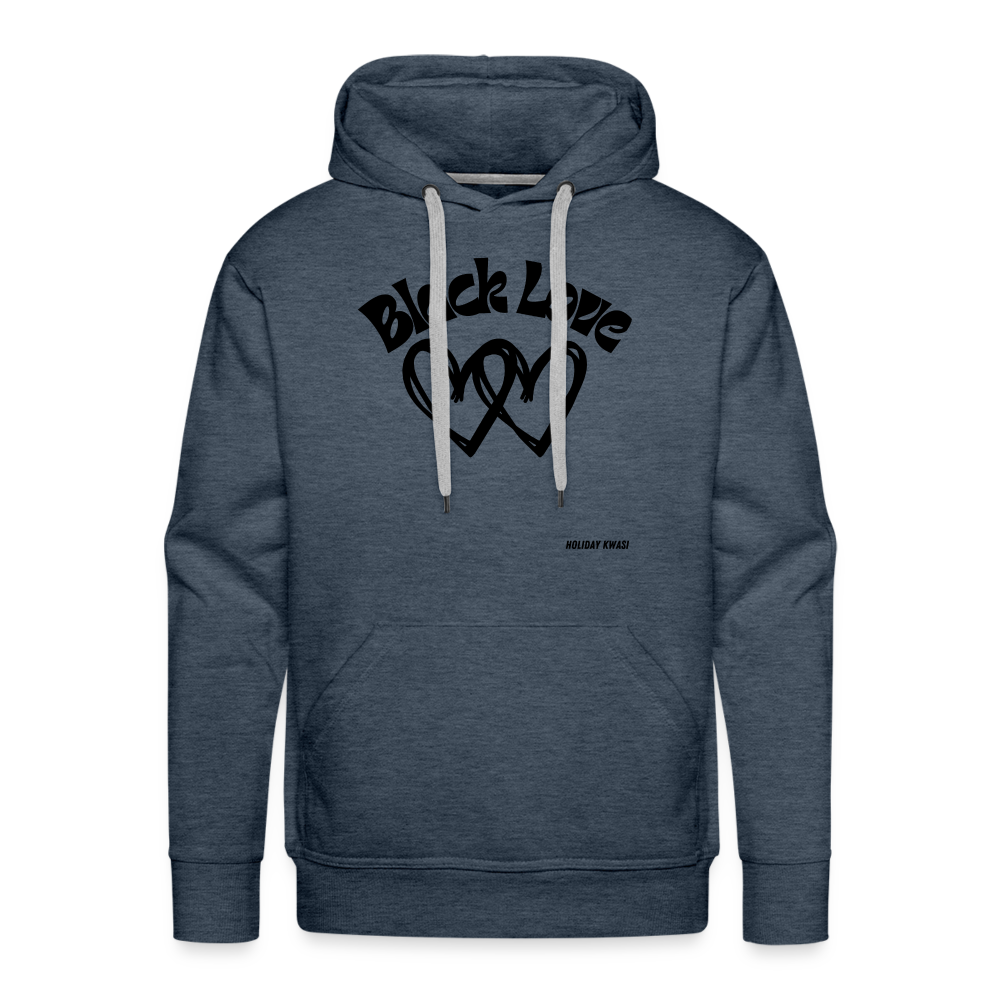 Black Love Hoodie - heather denim