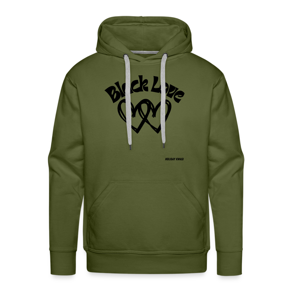 Black Love Hoodie - olive green